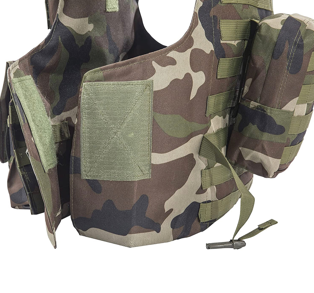 Airsoft Tactical Plate Carrier Vest with Free US Flag Patch, Mil Spec 1000D Nylon PALS Molle Modular w/ 4 Mag Pouches, Side Pouch, Chest Mag Pouch