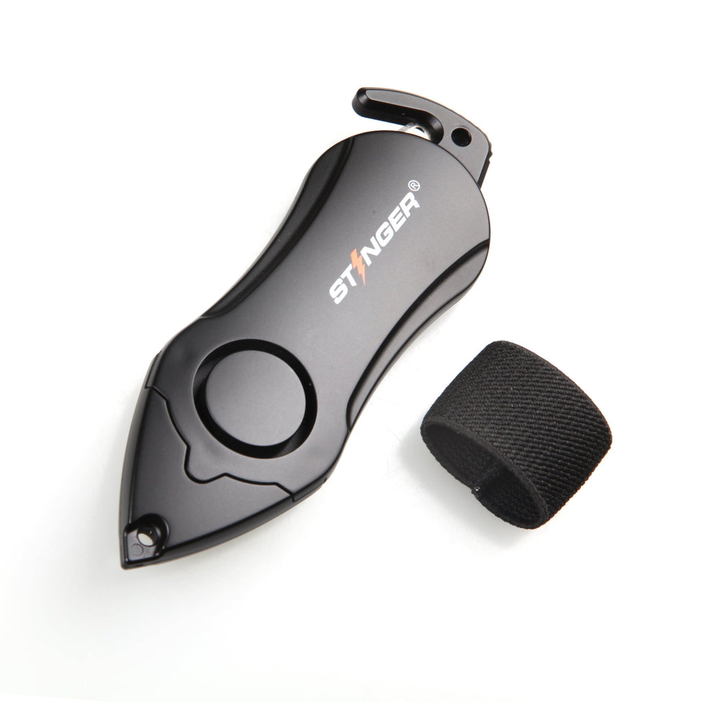 Stinger Personal Safety Alarm Keychain Emergency Tool: Siren Alarm, Seat Belt Cutter, Glass Breaker (USA Flag)