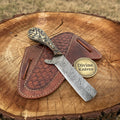 Cowboy Bull Cutter Knife with Turquoise Handle – Handcrafted Ranch Blade with Crossdraw Sheath