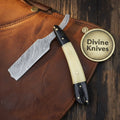 Damascus EDC Knife with Cord-Wrapped Handle – Handcrafted Everyday Carry Blade with Western Sheath