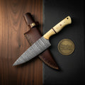 White Bone Handle Chef Knife with Camel Bone for Everyday Kitchen Use