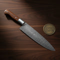 Rosewood Chef Knife with Twist Pattern Blade for Cooking and Gifting