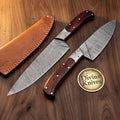 Rosewood Handle Chef Knife Duo Set for Everyday Kitchen Use