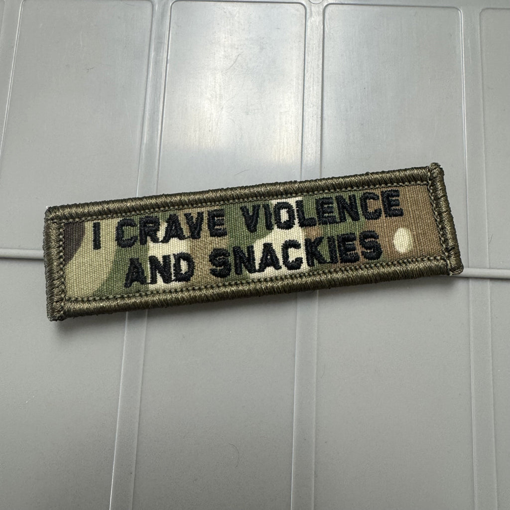 As Seen on Socials - I Crave Violence and Snackies - 1x3.75 Patch - Multiple Variants