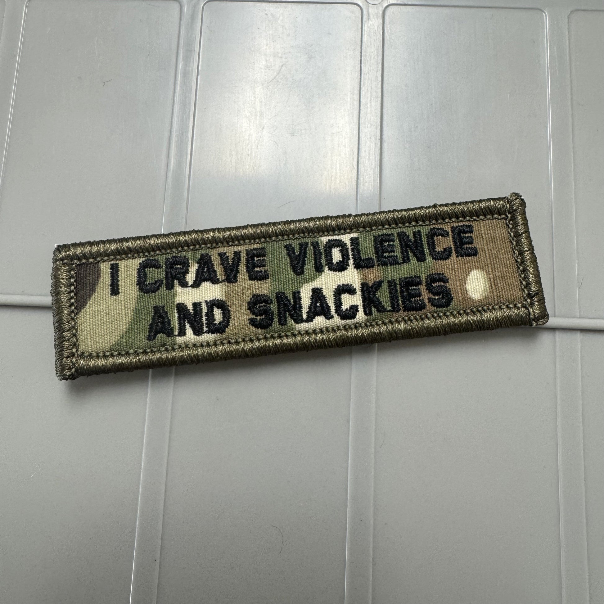 As Seen on Socials - I Crave Violence and Snackies - 1x3.75 Patch - Multiple Variants