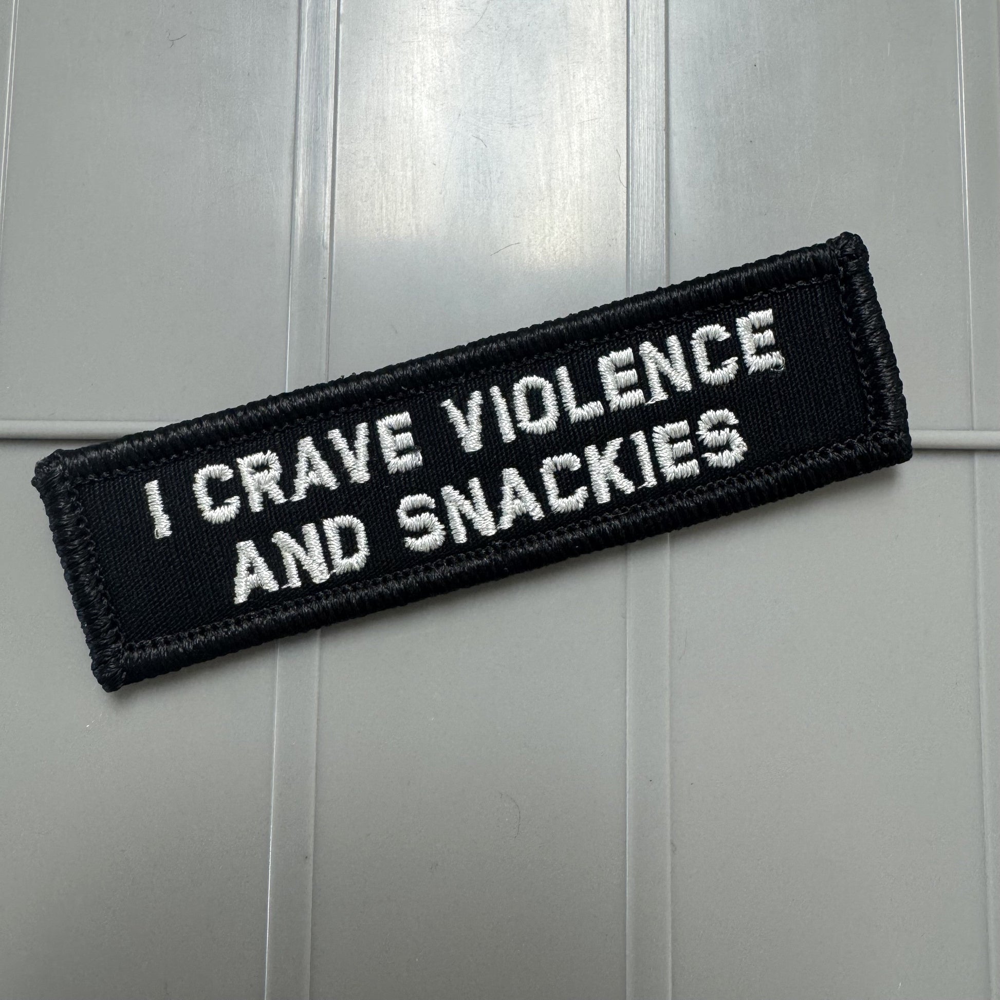 As Seen on Socials - I Crave Violence and Snackies - 1x3.75 Patch - Multiple Variants