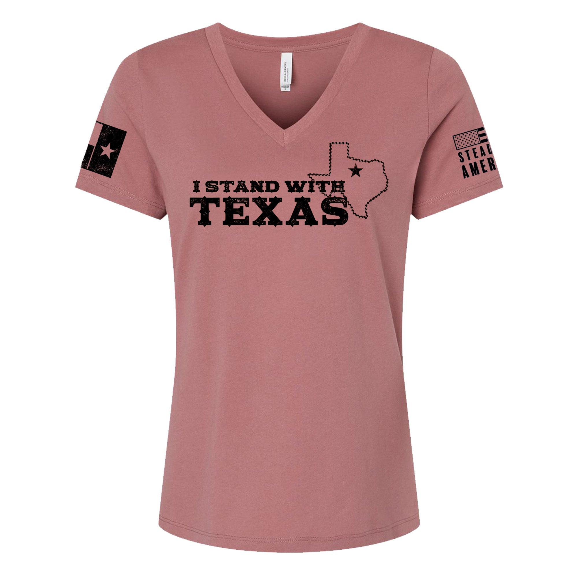 I Stand With Texas T-Shirt (Women's V-Neck)