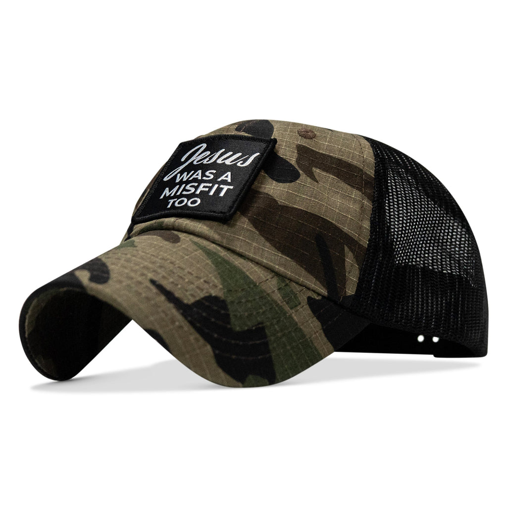 Jesus Was A Misfit Too Patch Tactical Ripstop Mesh Snapback Hat