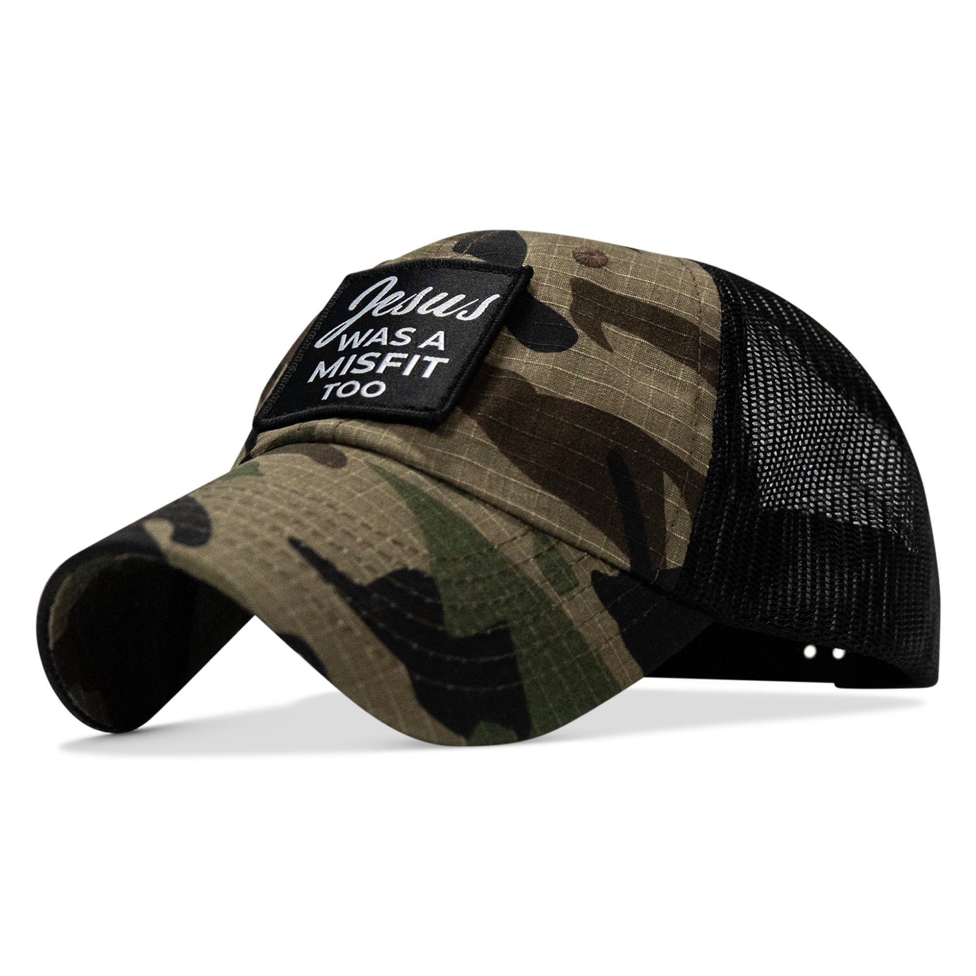 Jesus Was A Misfit Too Patch Tactical Ripstop Mesh Snapback Hat