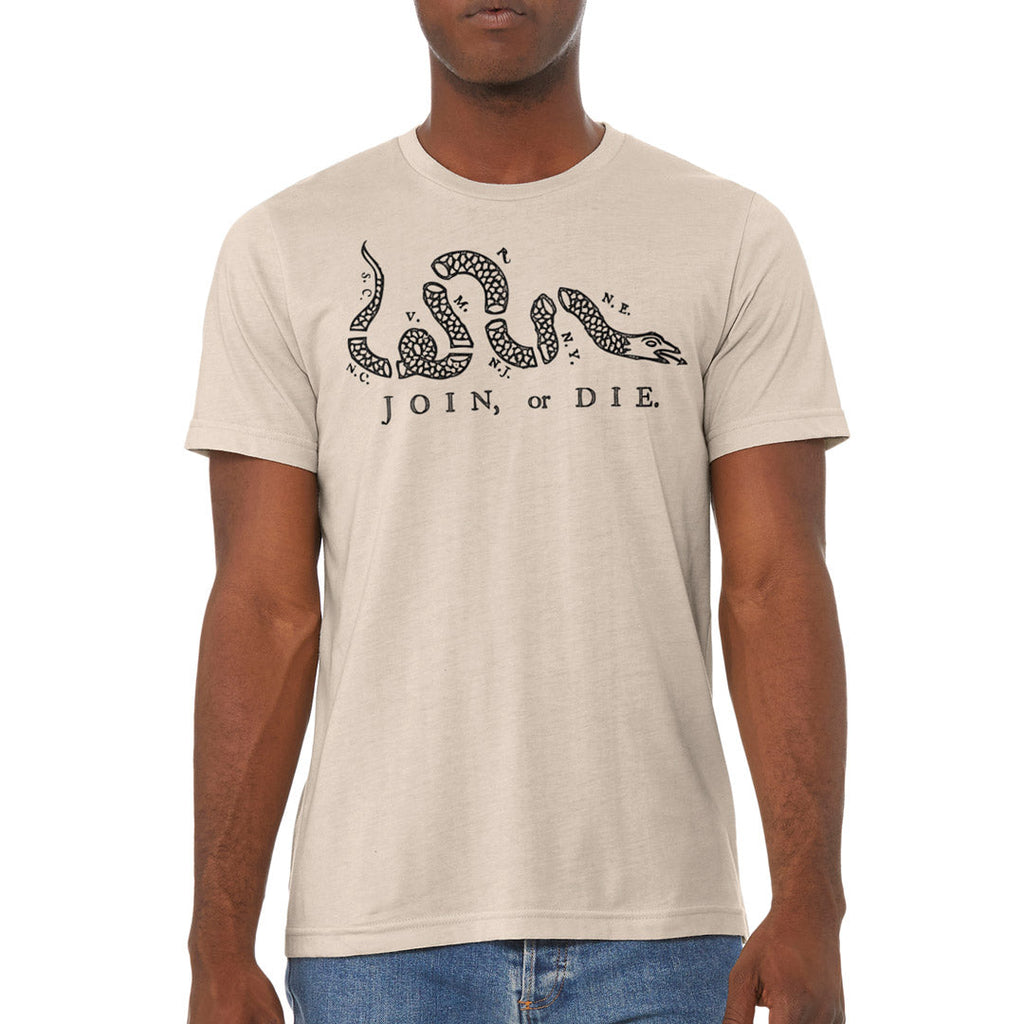 Join or Die Ben Franklin Rattlesnake Graphic T-Shirt