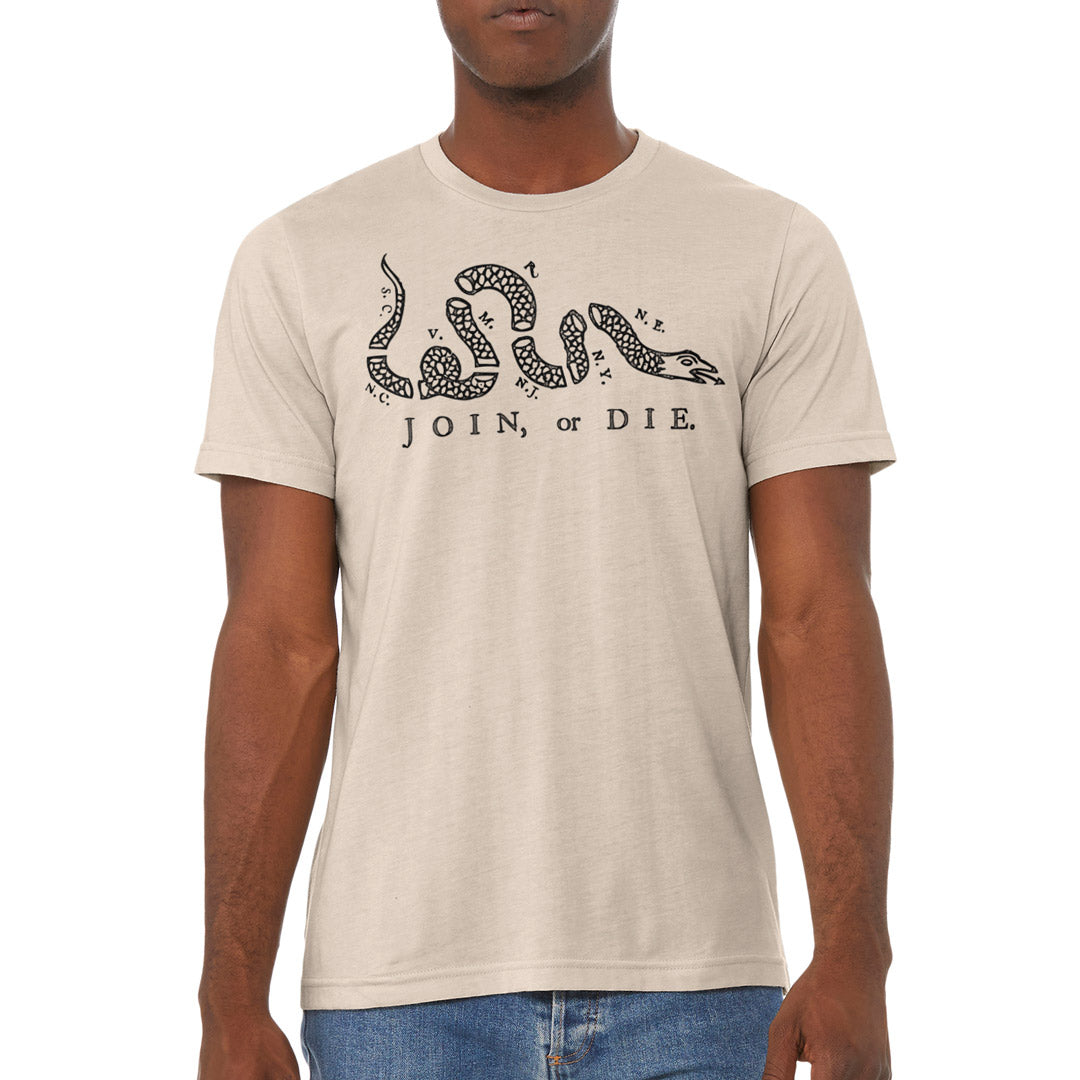 Join or Die Ben Franklin Rattlesnake Graphic T-Shirt