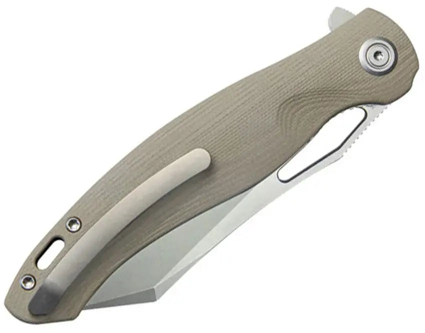 Kubey Drake Linerlock Tan G10 Folding Knife