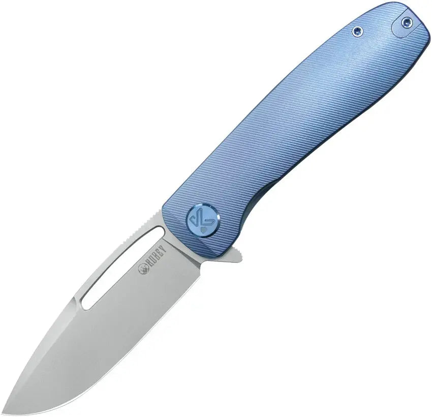 Kubey Supercell Blue Titanium Folding Knife