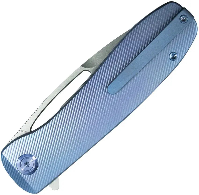 Kubey Supercell Blue Titanium Folding Knife