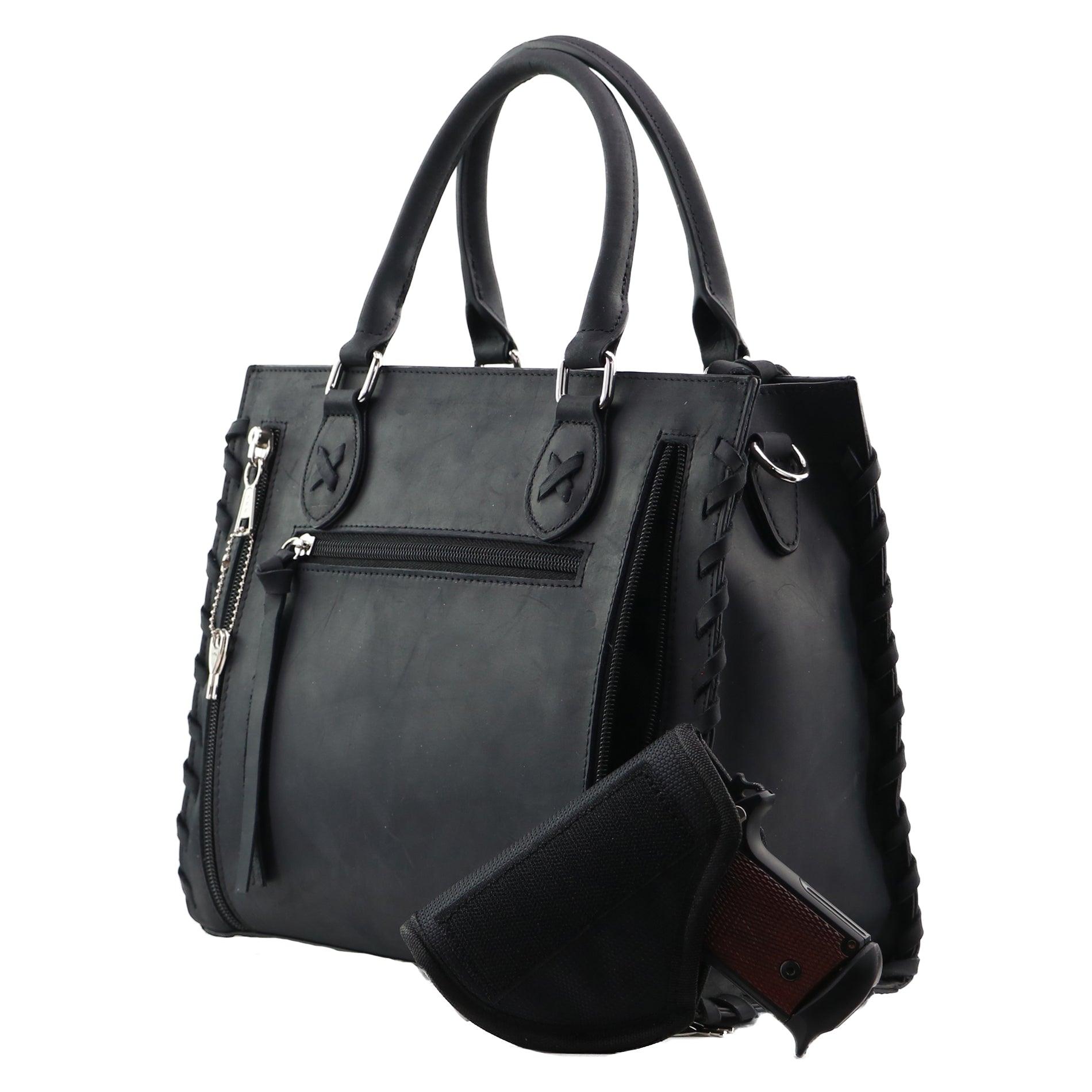 Concealed Carry Emma Leather Satchel by Lady Conceal