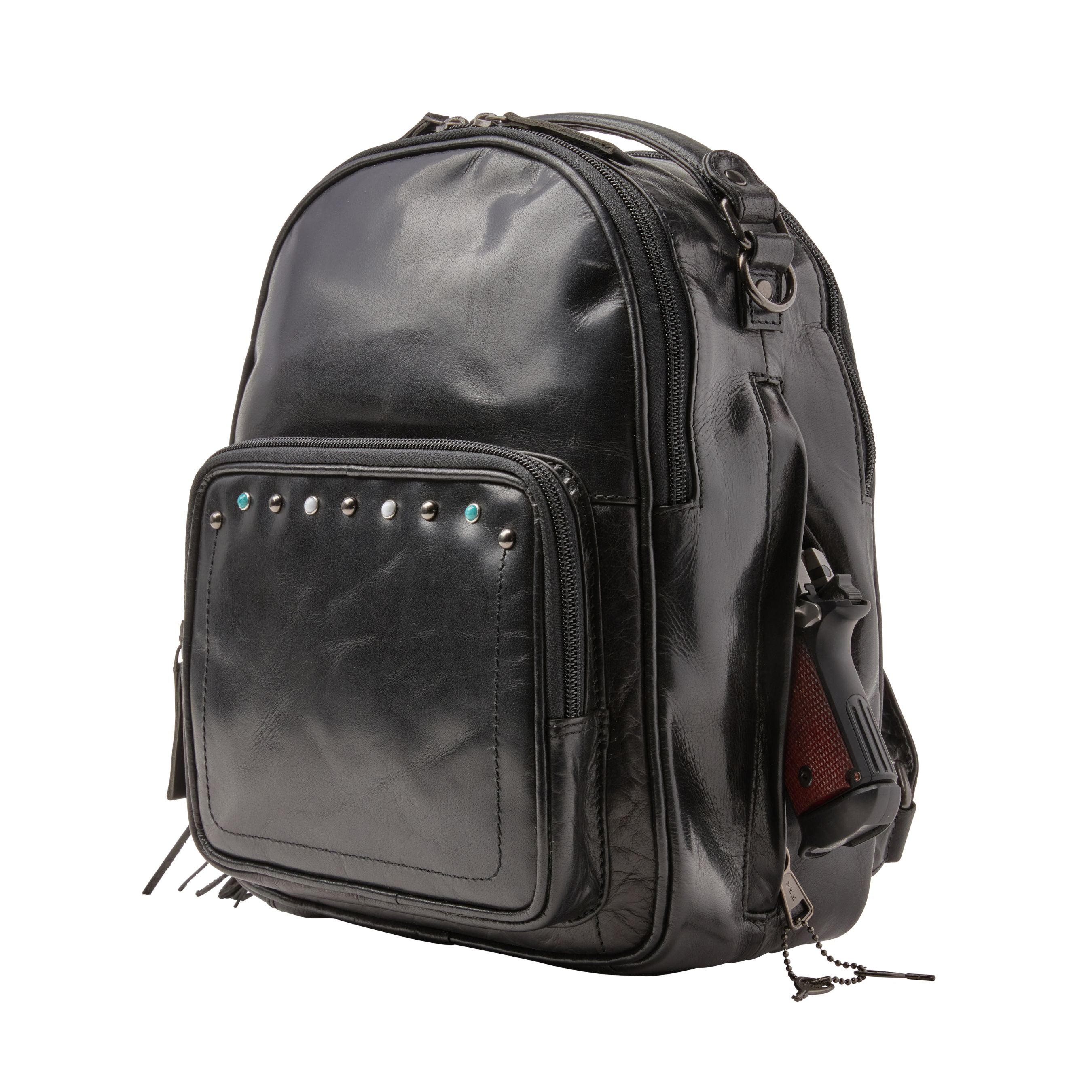 Concealed Carry Sawyer Leather Backpack by Lady Conceal