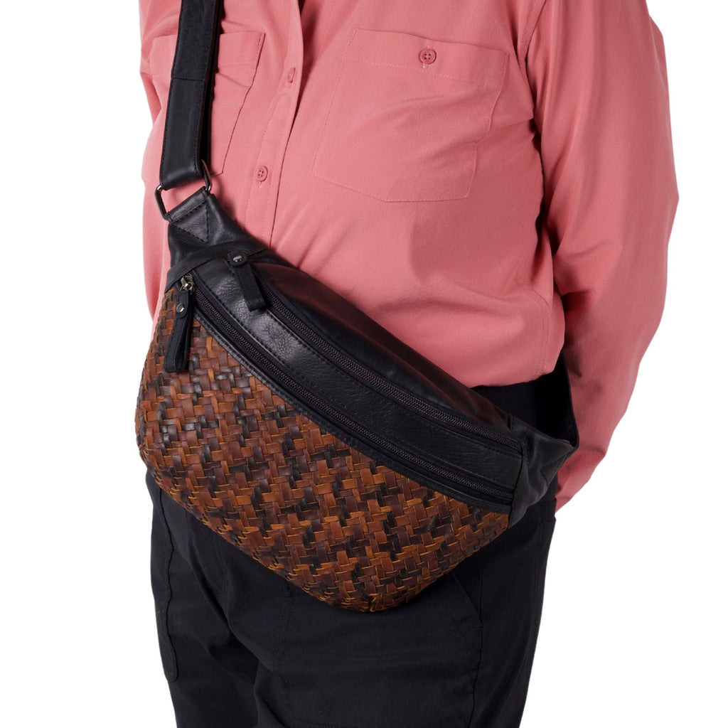 Concealed Carry Haisley Woven Magnetic Leather Sling by Lady Conceal