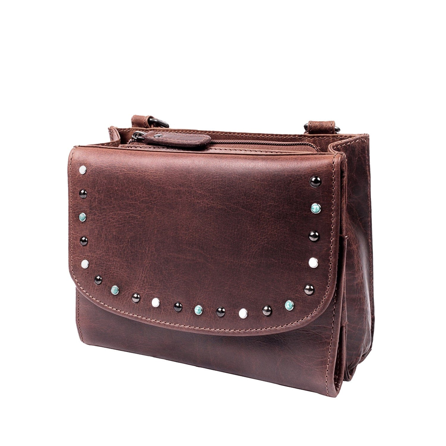 Concealed Carry Raelynn Buffalo Leather Crossbody RFID Organizer by Lady Conceal