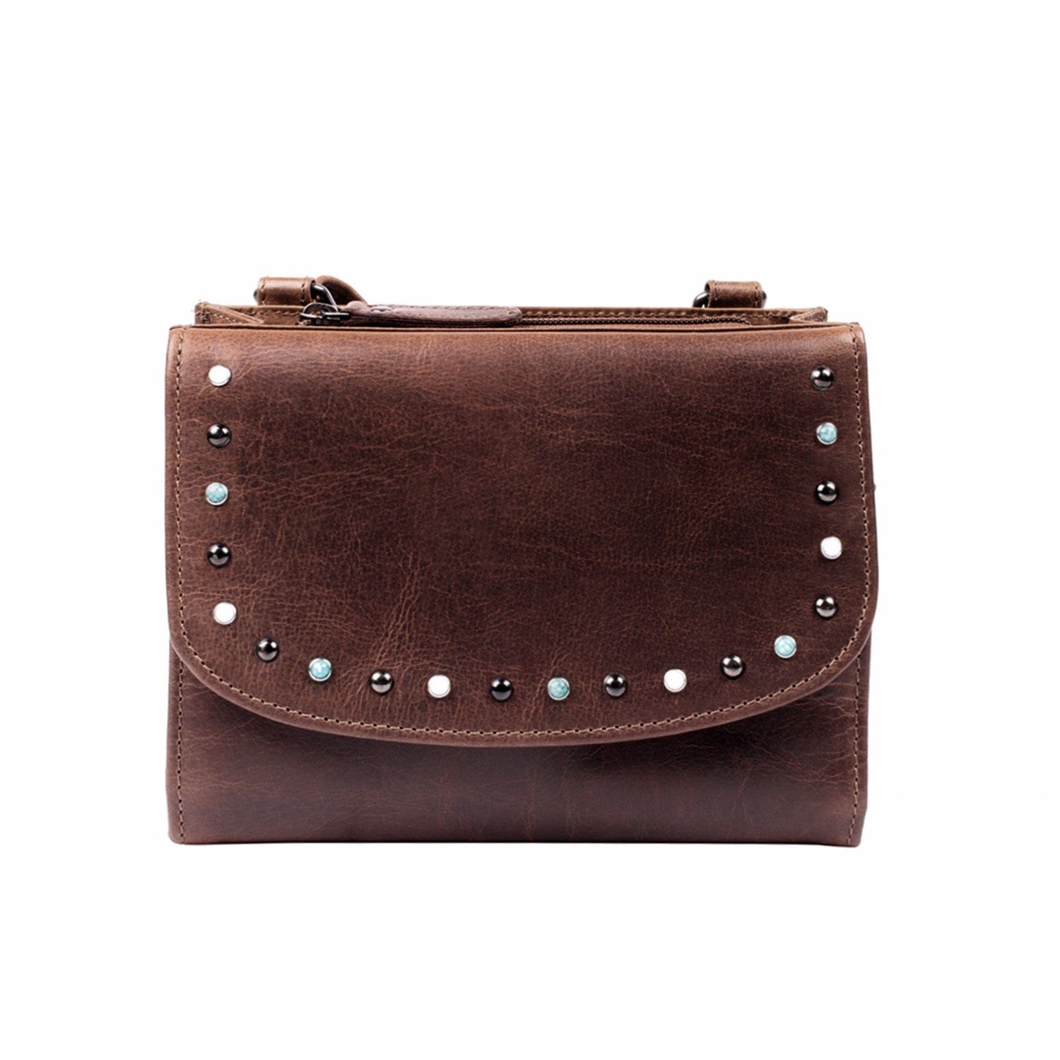 Concealed Carry Raelynn Buffalo Leather Crossbody RFID Organizer by Lady Conceal