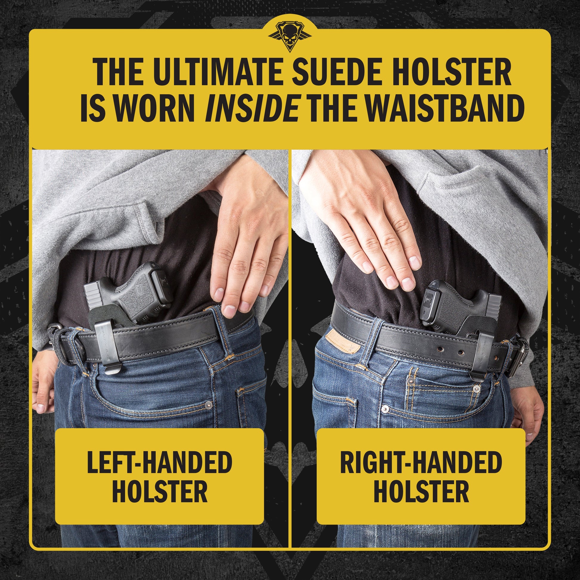 The Ultimate Suede Leather IWB Holster Large Size | Fits S&W Shield/Glock/XD - Lifetime Warranty - Made in USA