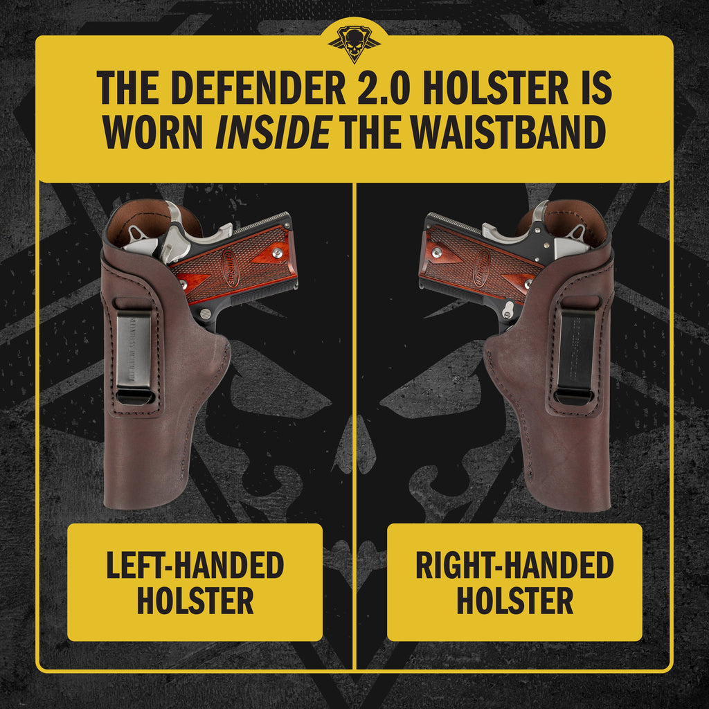 The Sweat Shield Defender Leather IWB Holster - Fits All 1911 Style Handguns - Lifetime Warranty - Made in USA