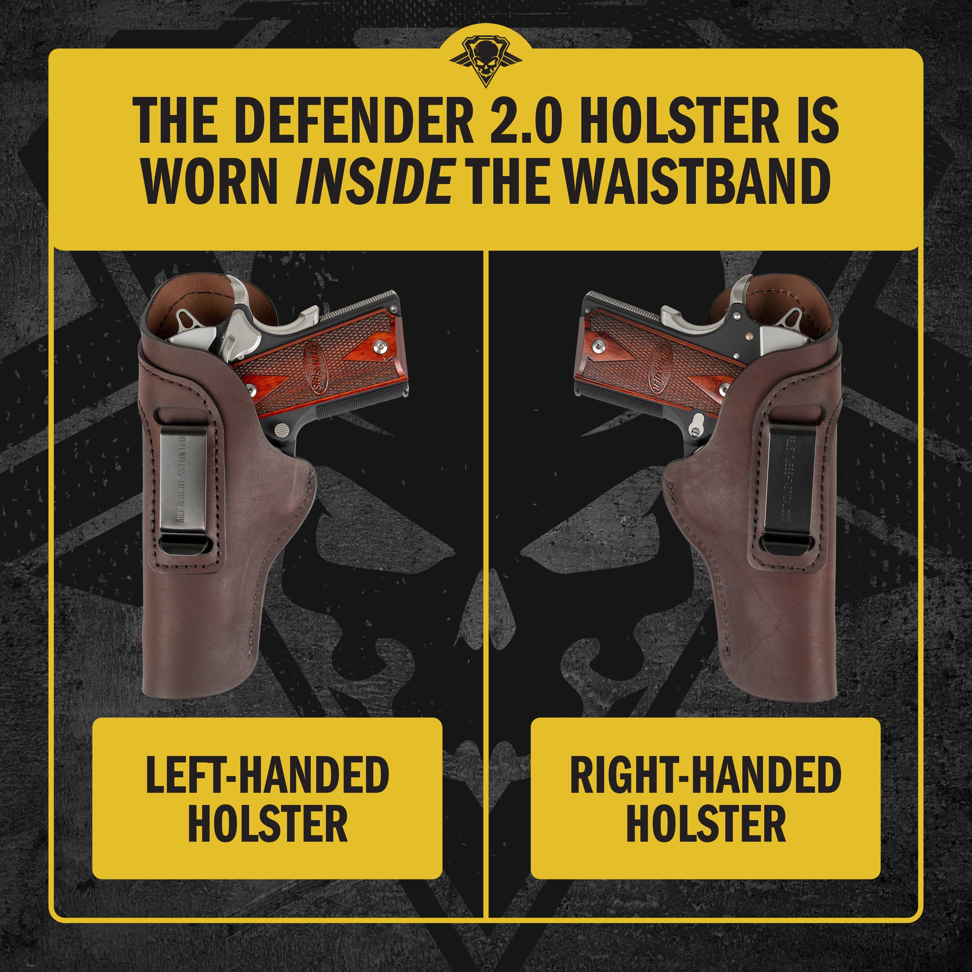 The Sweat Shield Defender Leather IWB Holster - Fits All 1911 Style Handguns - Lifetime Warranty - Made in USA