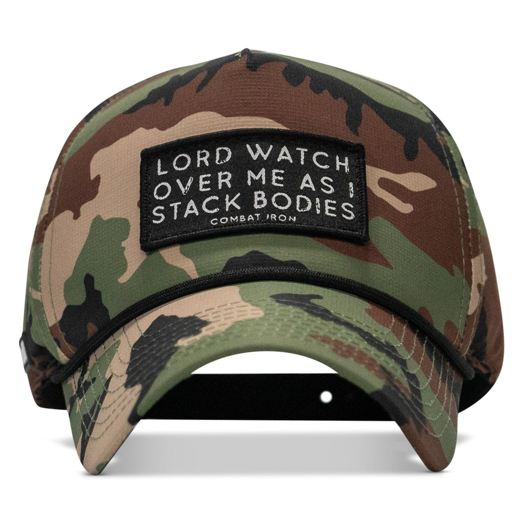 Lord Watch Over Me As I Stack Bodies Patch Waterproof Weekender Snapback