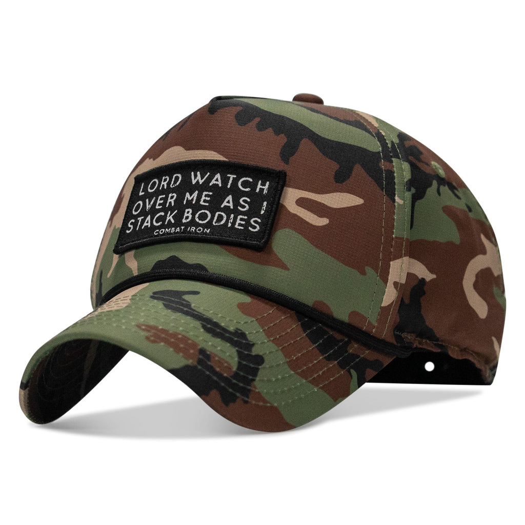 Lord Watch Over Me As I Stack Bodies Patch Waterproof Weekender Snapback