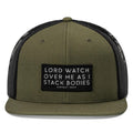 Lord Watch Over Me As I Stack Bodies Patch Flatbill SnapBack Hat