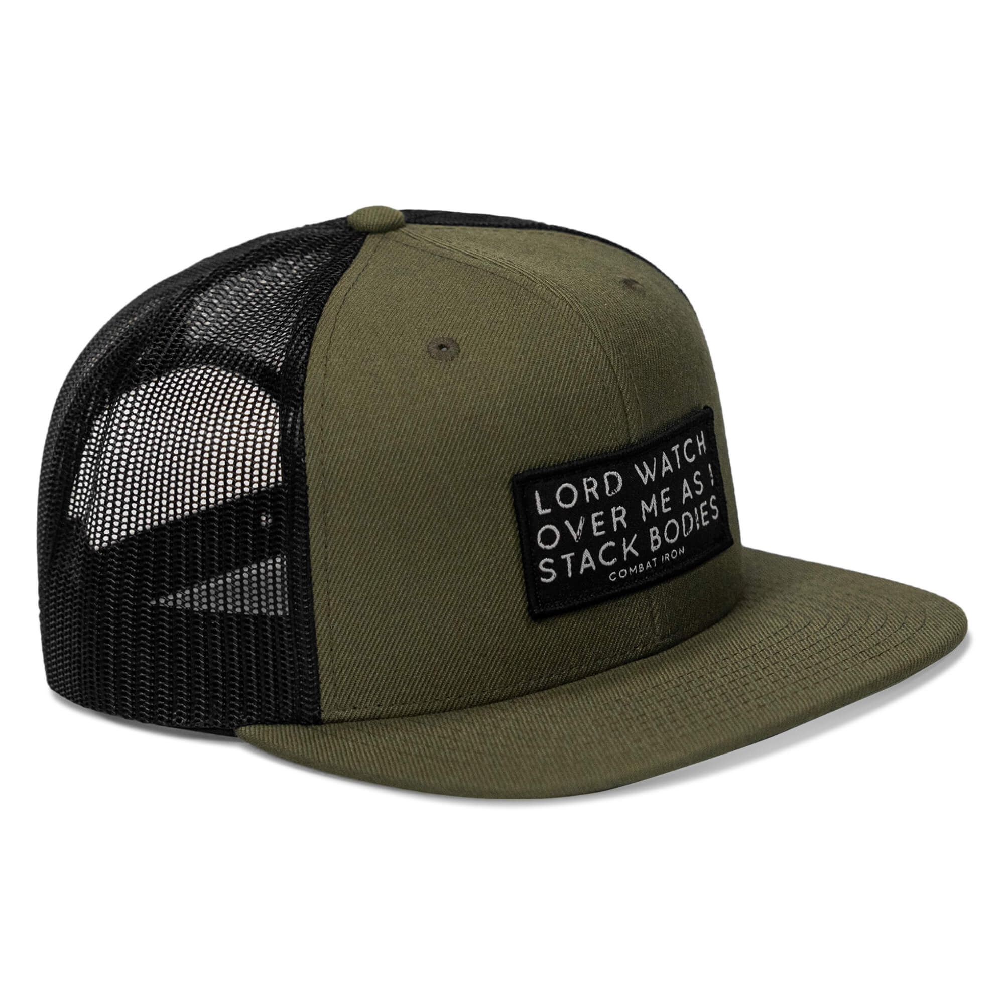 Lord Watch Over Me As I Stack Bodies Patch Flatbill SnapBack Hat