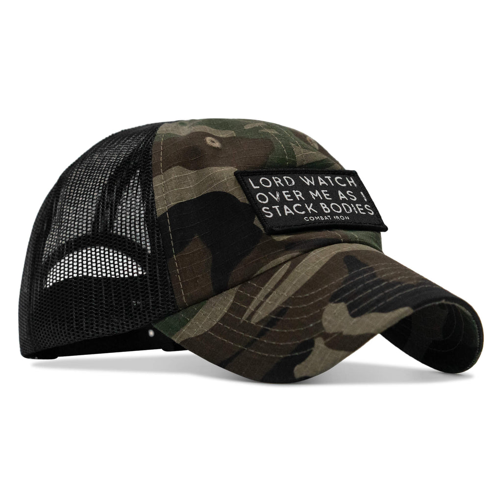 Lord Watch Over Me As I Stack Bodies Patch Tactical Ripstop Mesh Snapback Hat