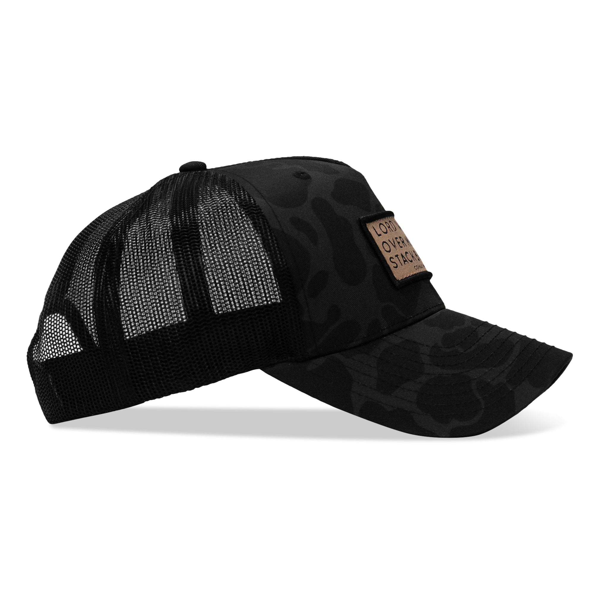 Lord Watch Over Me As I Stack Bodies Tan Patch Snapback Hat