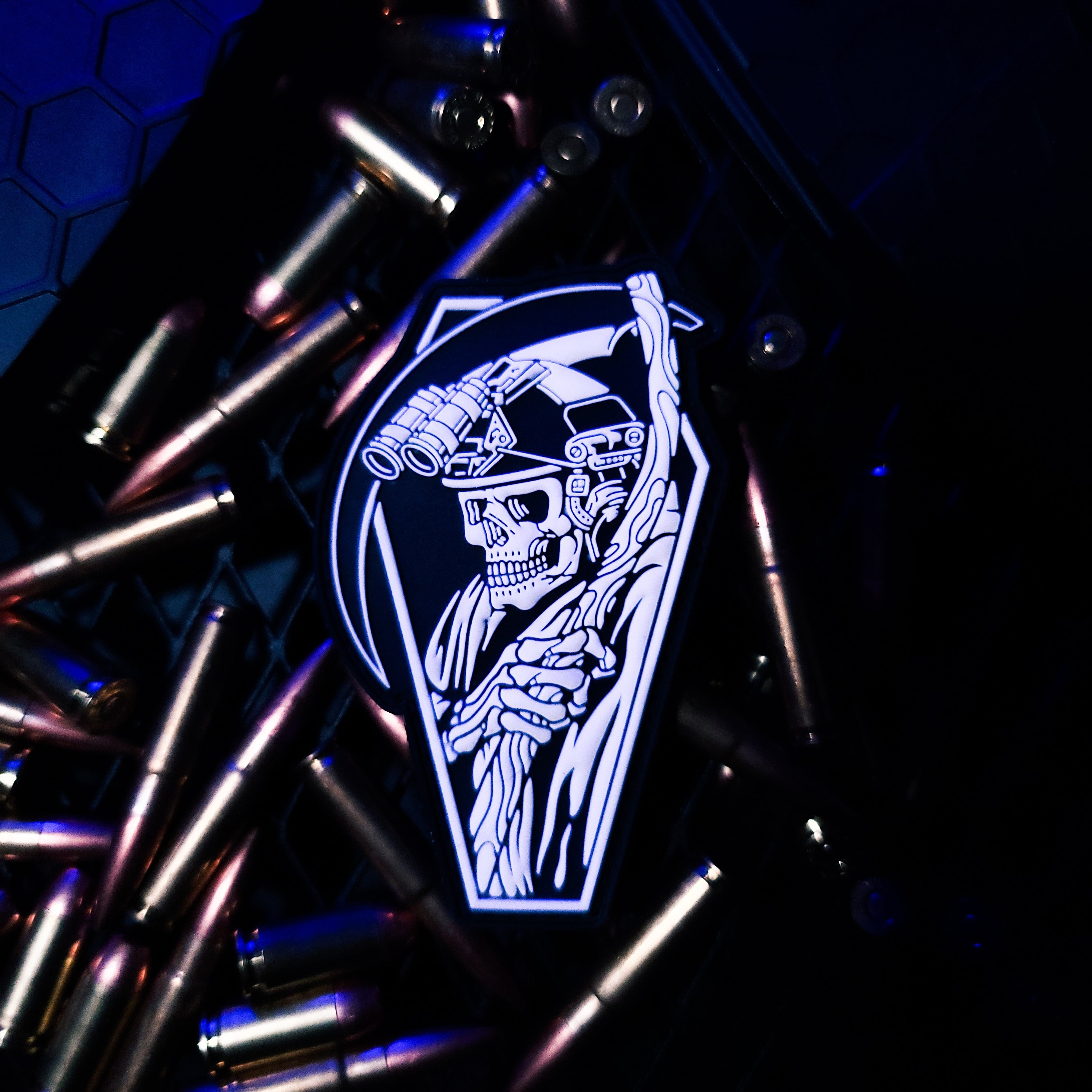 GITD Reaper - 4" x 3" PVC Velcro Morale Patch