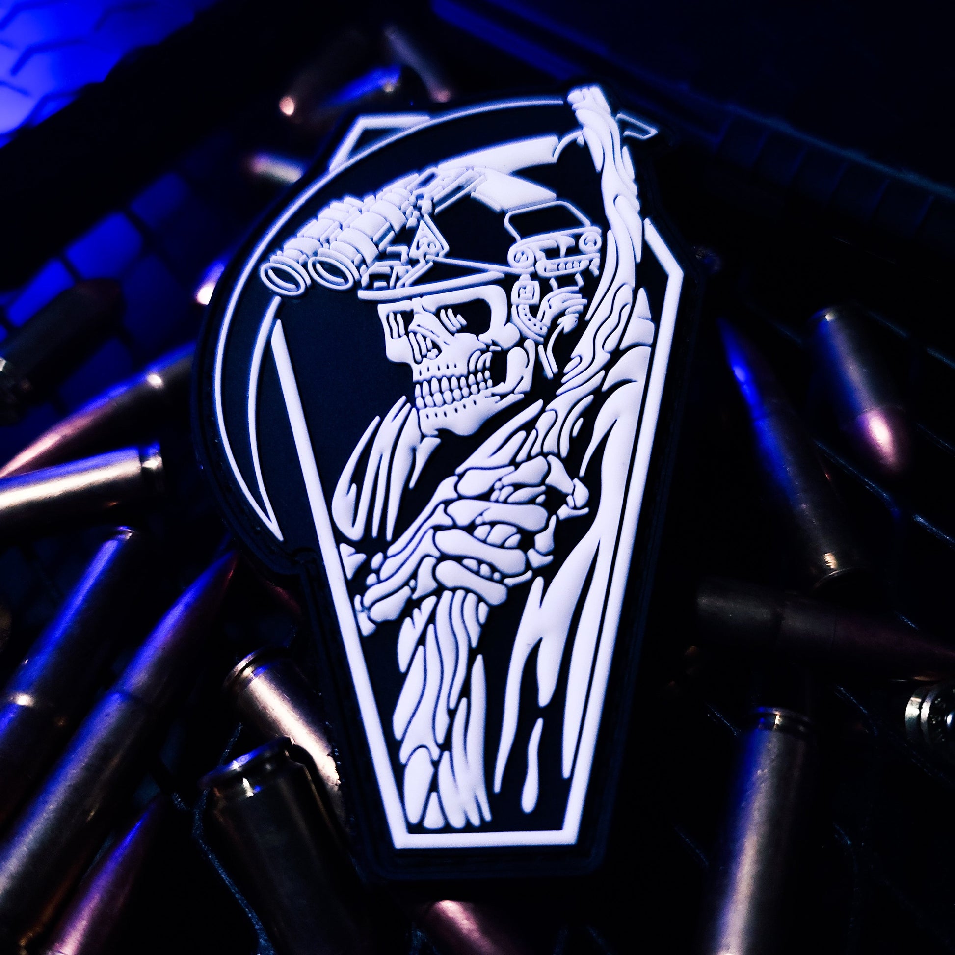 GITD Reaper - 4" x 3" PVC Velcro Morale Patch