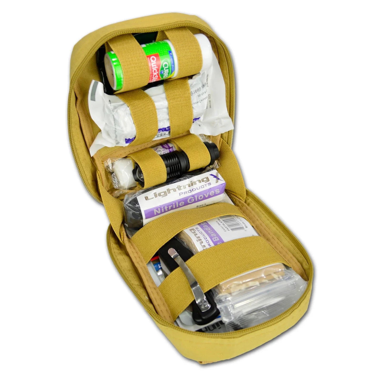 Trauma & Bleeding Control Individual First Aid Kit w/ Tactical MOLLE IFAK Pouch