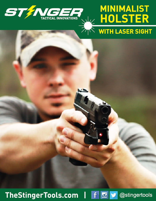 Stinger HL-GL Concealment Laser Sight System: Trigger Guard Protection, Minimalist Carry Holster (Rechargeable RED Laser - HDPE Body)