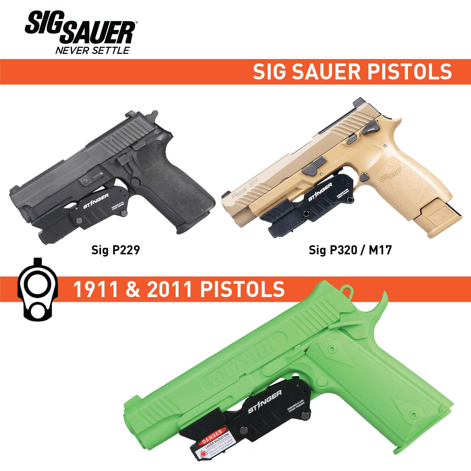 Stinger HL-GL Concealment Laser Sight System: Trigger Guard Protection, Minimalist Carry Holster (Rechargeable RED Laser - HDPE Body)