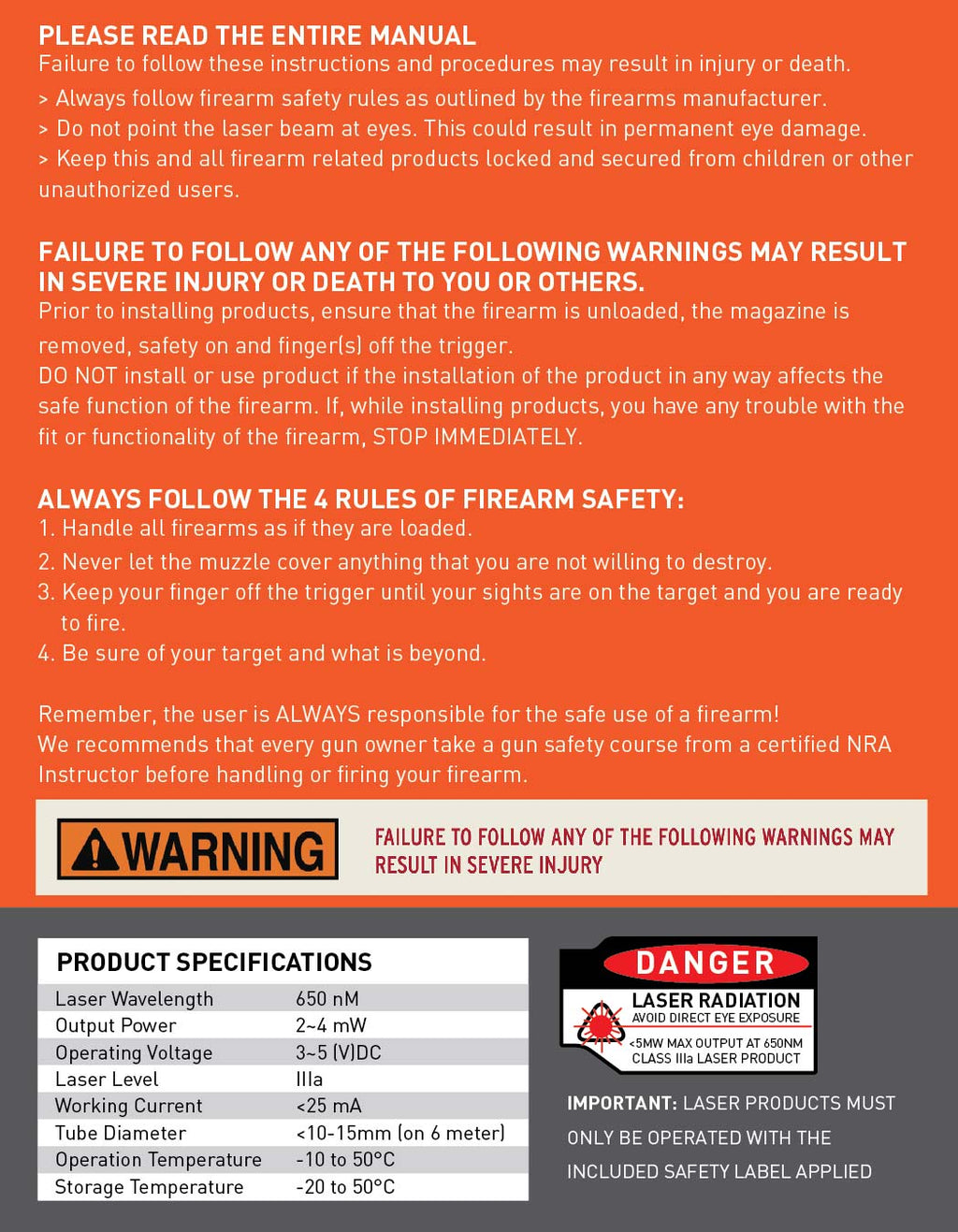 Stinger HL-1 Concealment Red Laser Sight System: Trigger Guard Protection, Minimalist Carry Holster (Aluminum Body)