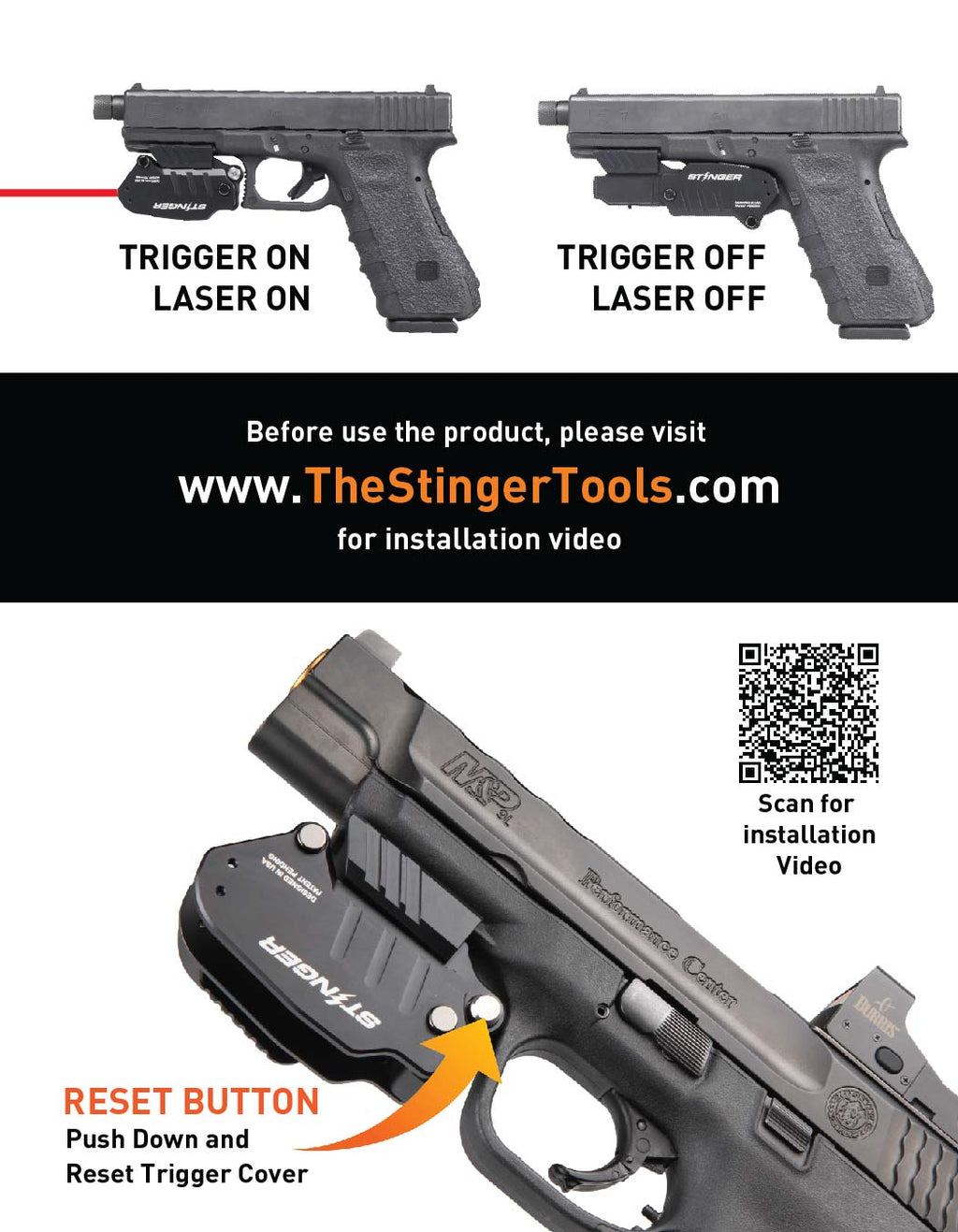 Stinger HL-1 Concealment Red Laser Sight System: Trigger Guard Protection, Minimalist Carry Holster (Aluminum Body)