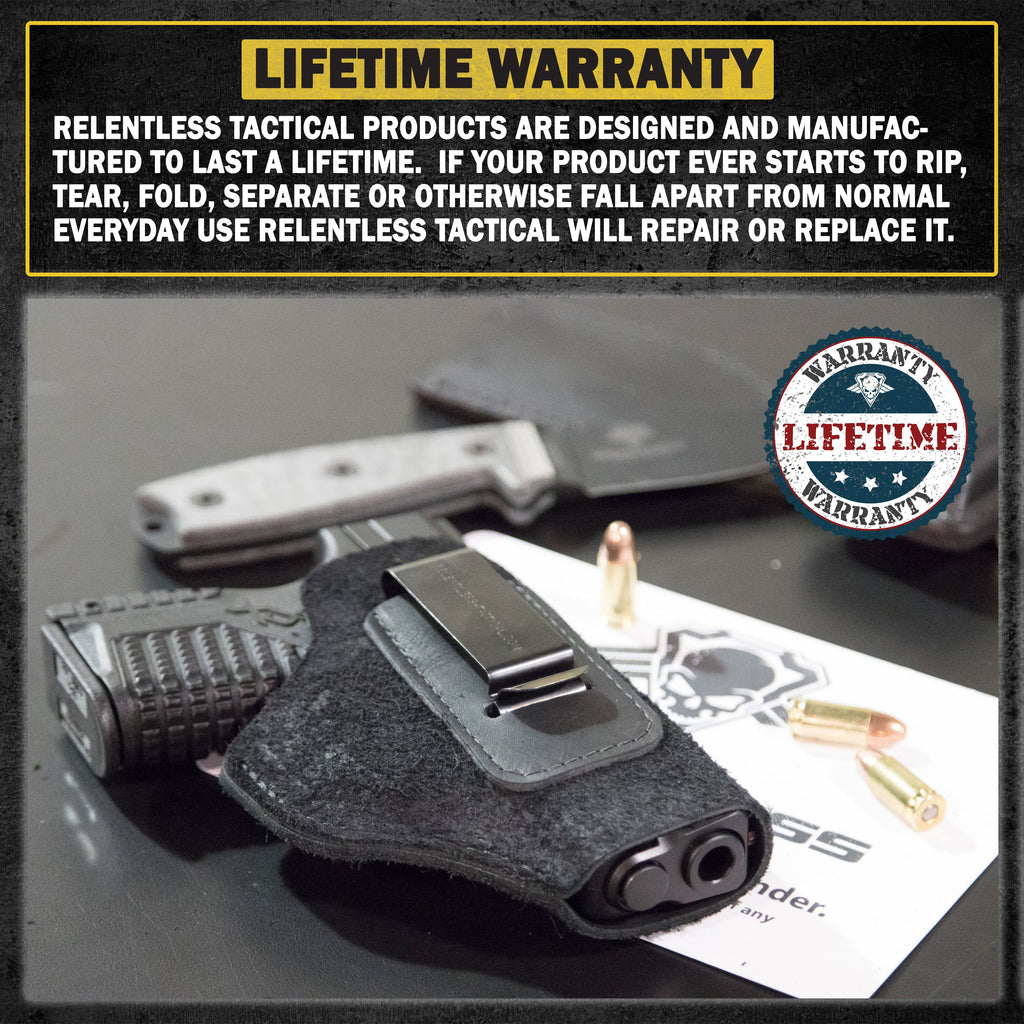 The Ultimate Suede Leather IWB Holster Large Size | Fits S&W Shield/Glock/XD - Lifetime Warranty - Made in USA
