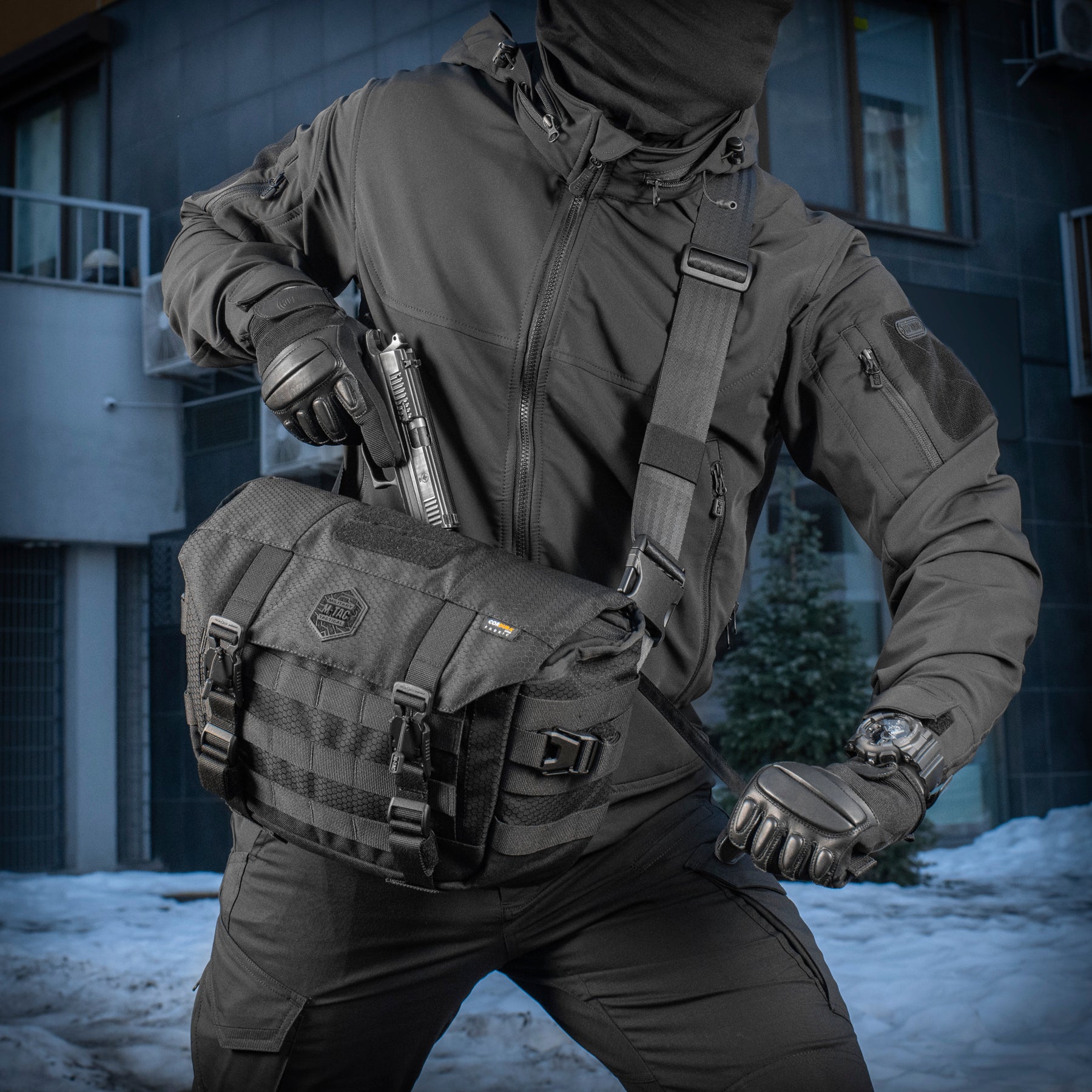 M-Tac Messenger Bag Elite Hex Black