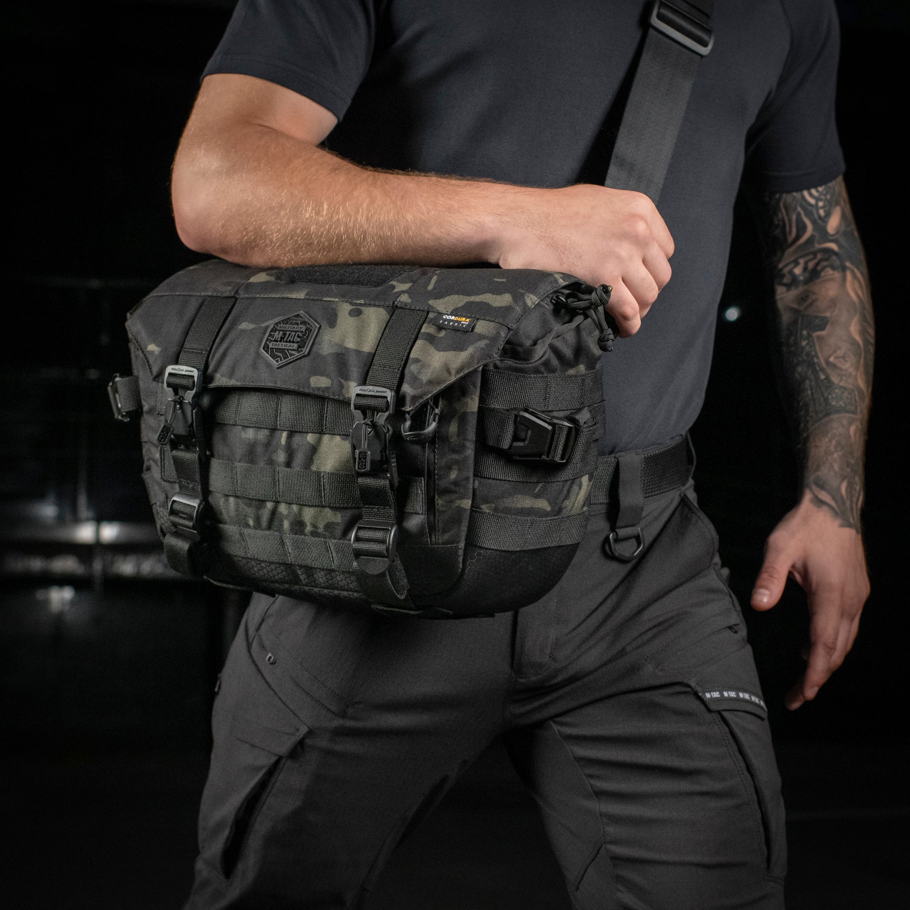 M-Tac Messenger Bag Elite Hex Black