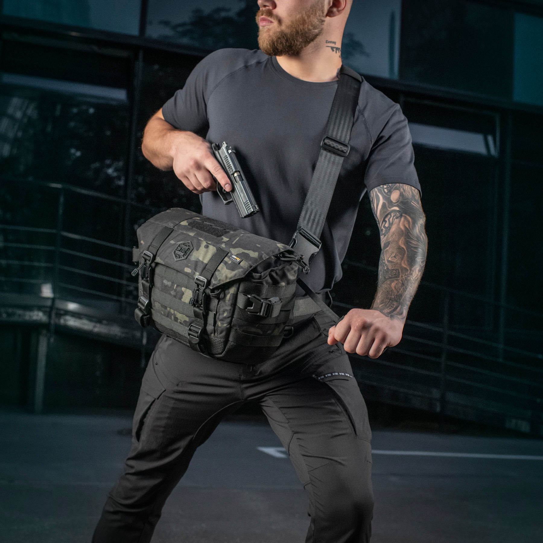 M-Tac Messenger Bag Elite Hex Black