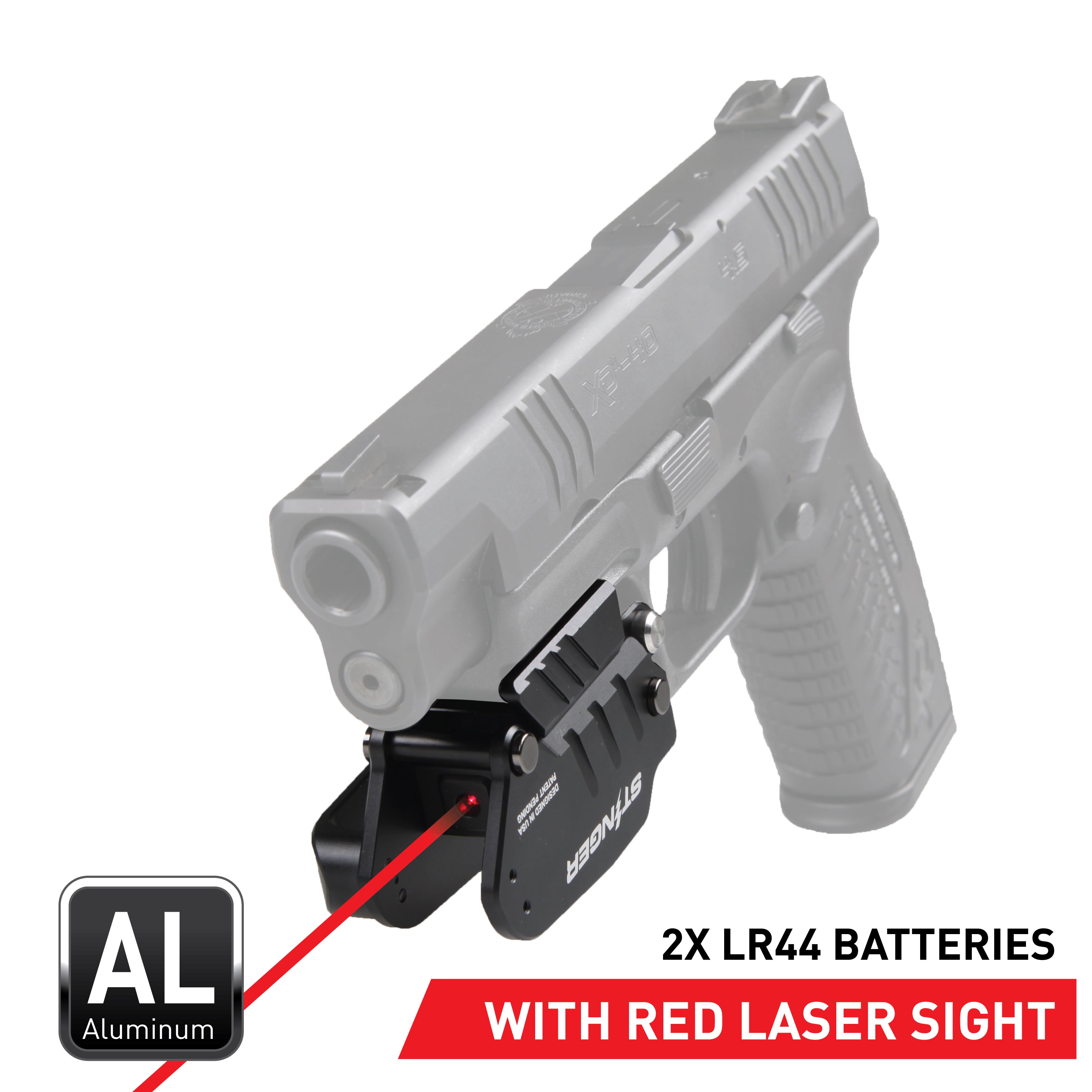 Stinger HL-1 Concealment Red Laser Sight System: Trigger Guard Protection, Minimalist Carry Holster (Aluminum Body)