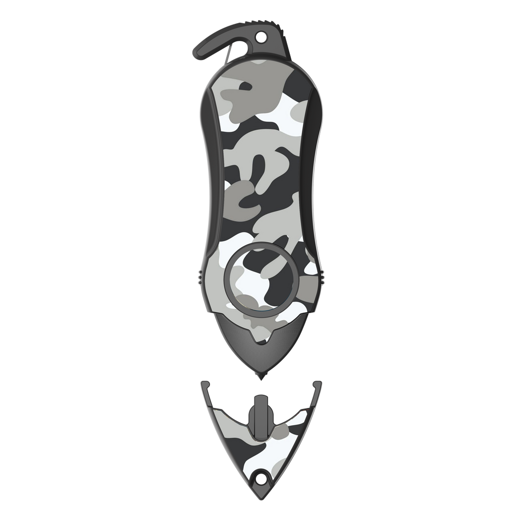 Stinger Personal Safety Alarm Keychain Emergency Tool: Siren Alarm, Seat Belt Cutter, Glass Breaker (Camouflage Black)