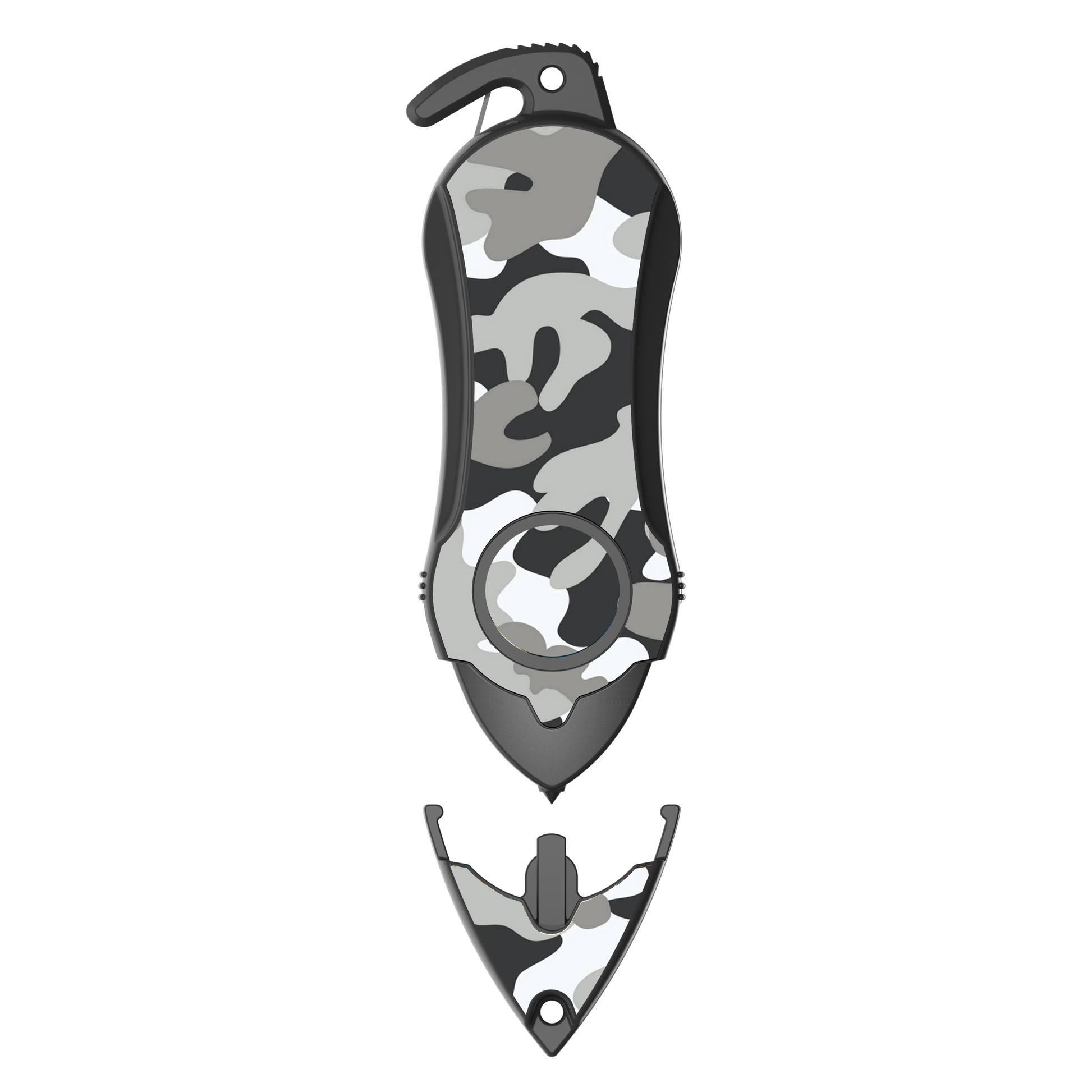 Stinger Personal Safety Alarm Keychain Emergency Tool: Siren Alarm, Seat Belt Cutter, Glass Breaker (Camouflage Black)