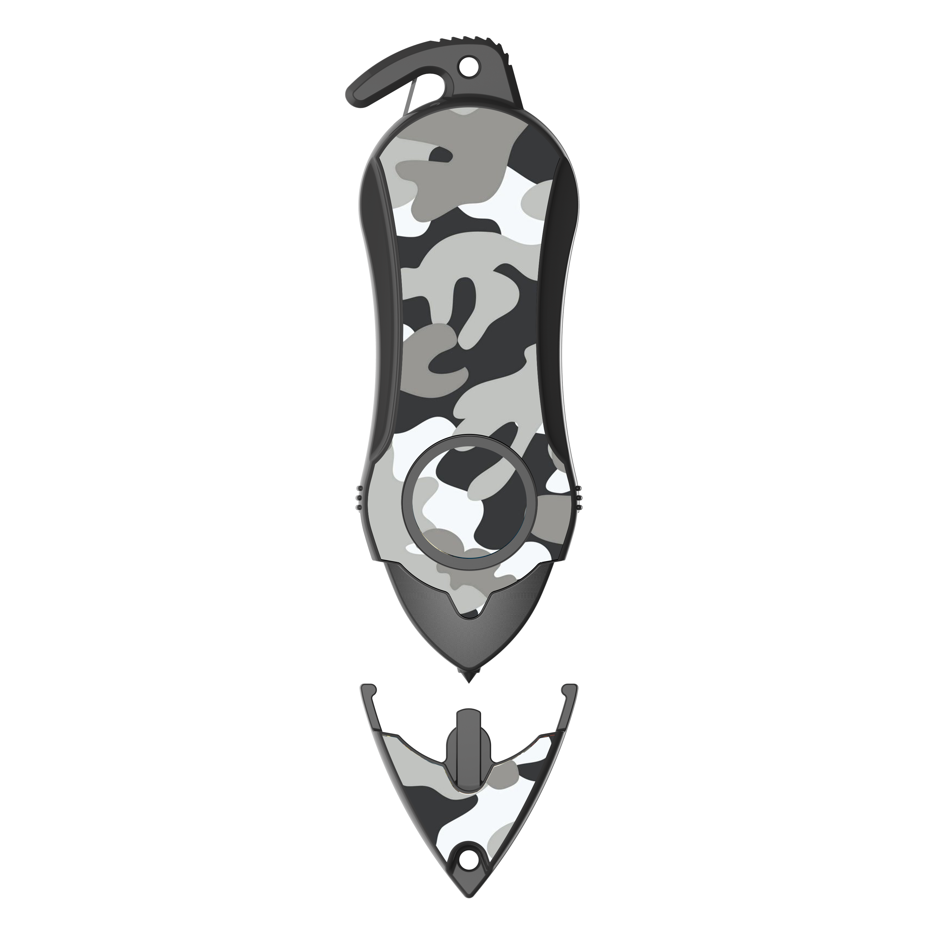 Stinger Personal Safety Alarm Keychain Emergency Tool: Siren Alarm, Seat Belt Cutter, Glass Breaker (Camouflage Black)