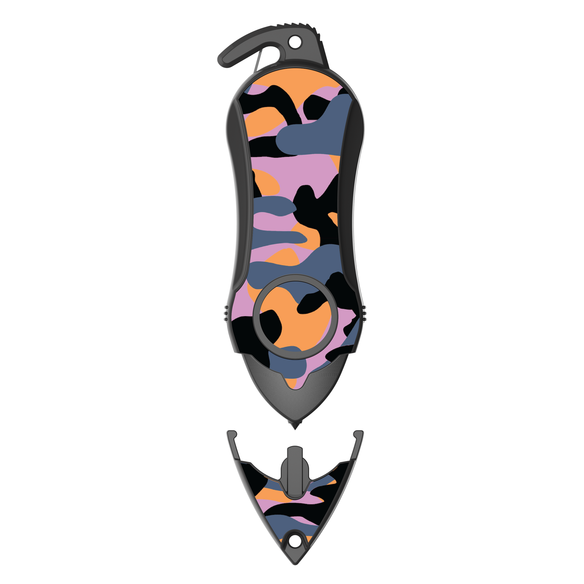 Stinger Personal Safety Alarm Keychain Emergency Tool: Siren Alarm, Seat Belt Cutter, Glass Breaker (Camouflage Purple)