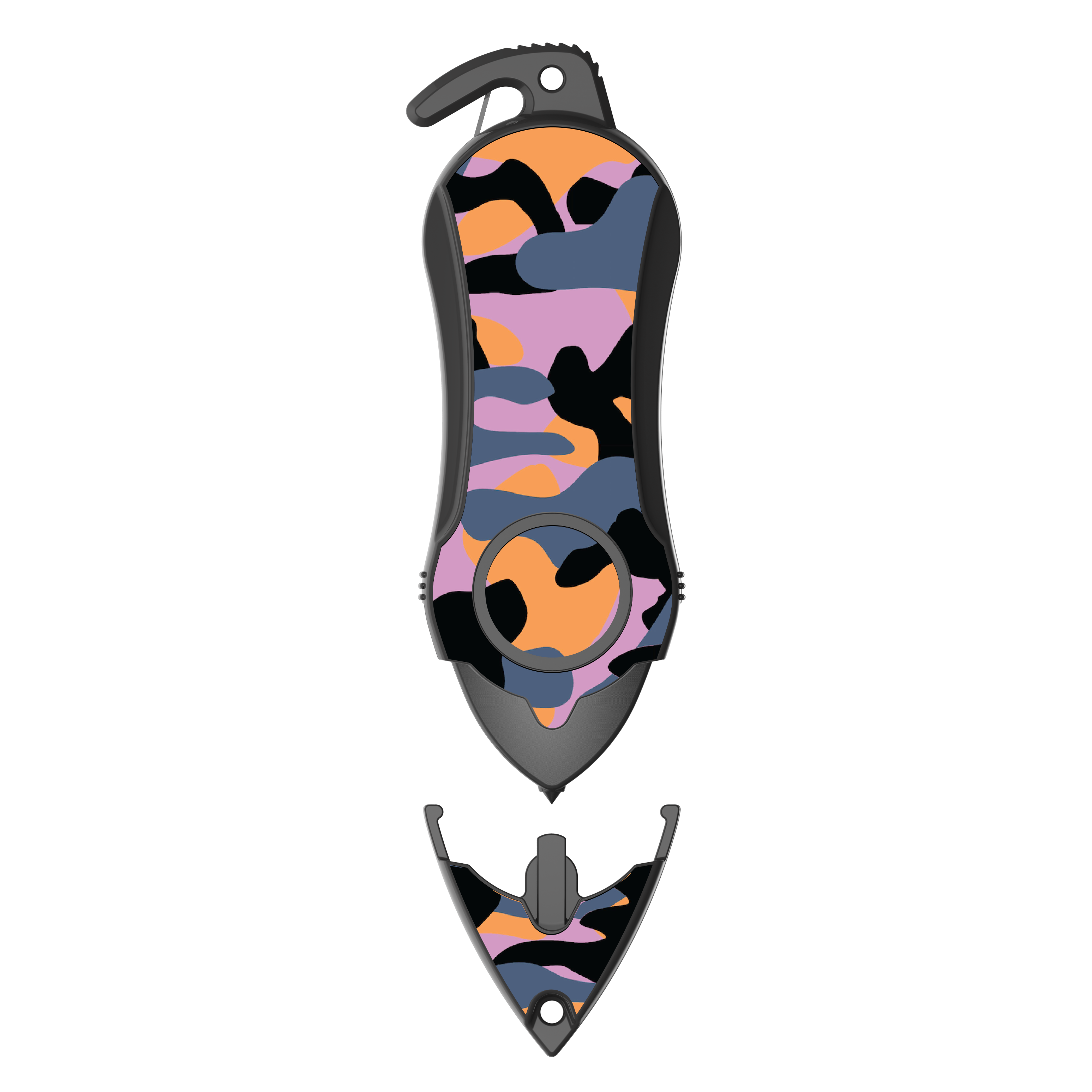 Stinger Personal Safety Alarm Keychain Emergency Tool: Siren Alarm, Seat Belt Cutter, Glass Breaker (Camouflage Purple)