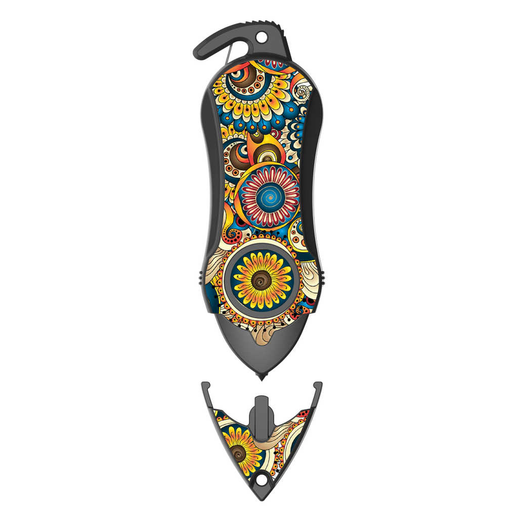 Stinger Personal Safety Alarm Keychain Emergency Tool: Siren Alarm, Seat Belt Cutter, Glass Breaker (Mandala)